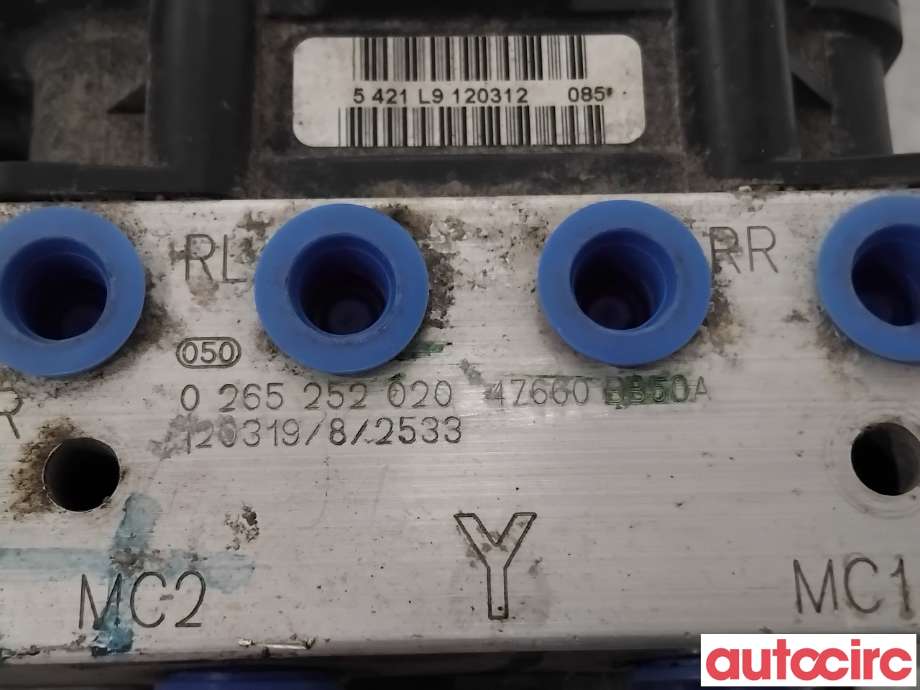 ABS sentral til Nissan Qashqai 2010-2014 (Type I, Fase 2) (NISSAN|47660BB52A|0265252020|47660BB50A)