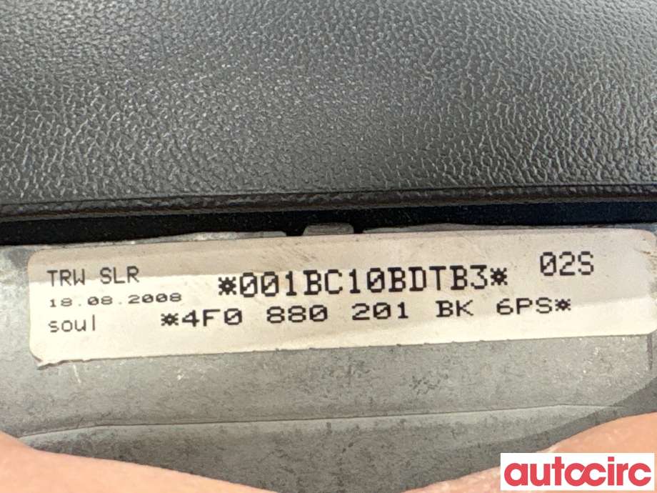 Airbag rattpute til Audi A6, Allroad 2008-2011 (Type II, Fase 2) (C6) (C6) (AUDI|4F0880201BK|)