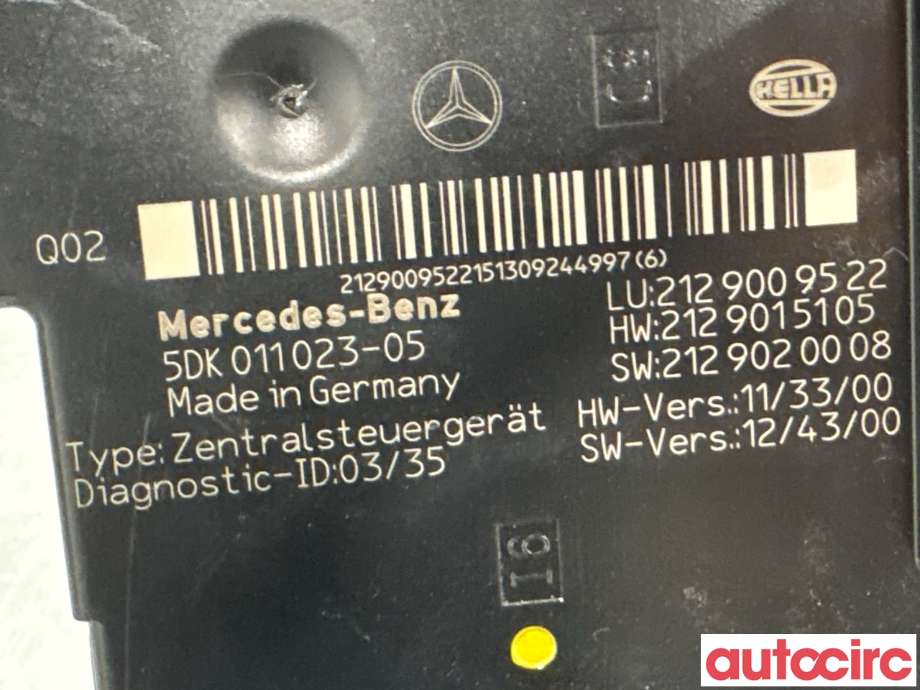 Styreenhet diverse til Mercedes E-Klasse 2013-2016 (Fase 2) (W212) (W212) (MERCEDES|A2129009722|5DK011023-05|A2129004022)