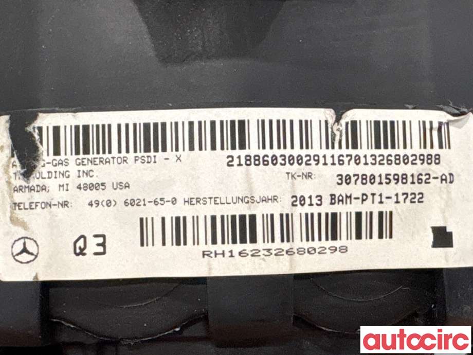 Airbag rattpute til Mercedes E-Klasse 2013-2016 (Fase 2) (W212) (W212) (MERCEDES|A0008605103|307801598162-AD|)