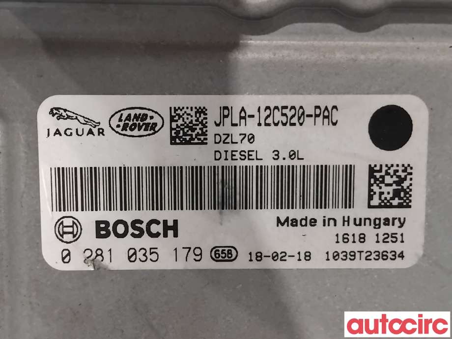 Styreenhet motor til Land Rover Discovery 2017-->> (Type V)  (LAND-ROVER|LR106651|0281035179|JPLA-12C520-PAC)