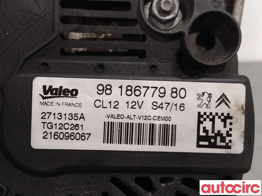 Dynamo til Peugeot 2008 2013-2019 (Type I) (PEUGEOT|1619607980|TG12C261|9818677980)