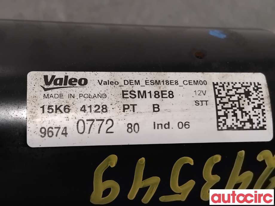 Starter til Peugeot 2008 2013-2019 (Type I) (PEUGEOT|1628564780|ESM18E8|9674077280)