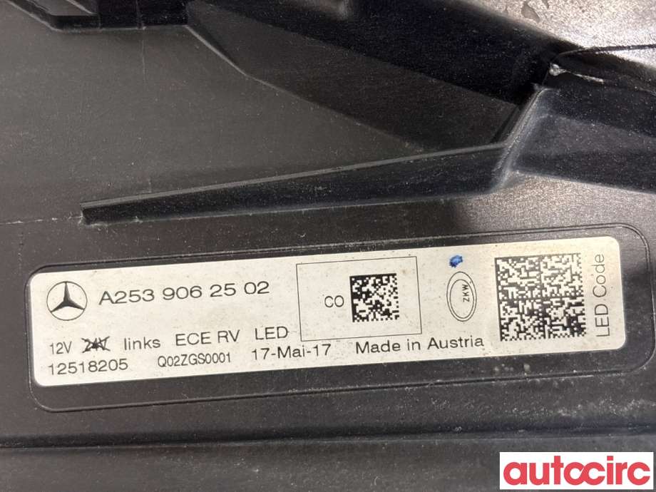 Frontlykt venstre halogen til Mercedes GLC 2015-2022 (X253) (X253) (MERCEDES|A2539064501|12518205|A2539062502)