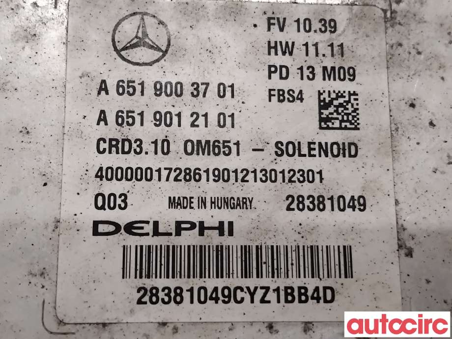 Styreenhet motor til Mercedes E-Klasse 2013-2016 (Fase 2) (W212) (W212) (A6519003701|28381049|)