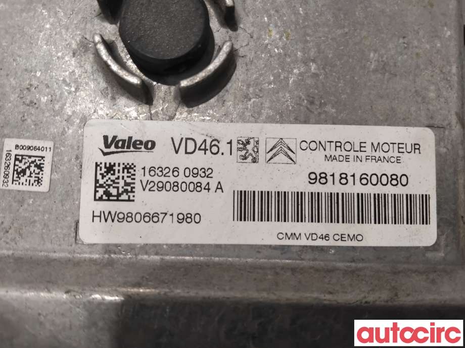 Styreenhet motor til Peugeot 2008 2013-2019 (Type I)  (PEUGEOT|1677614980|V29080084|9806671980)
