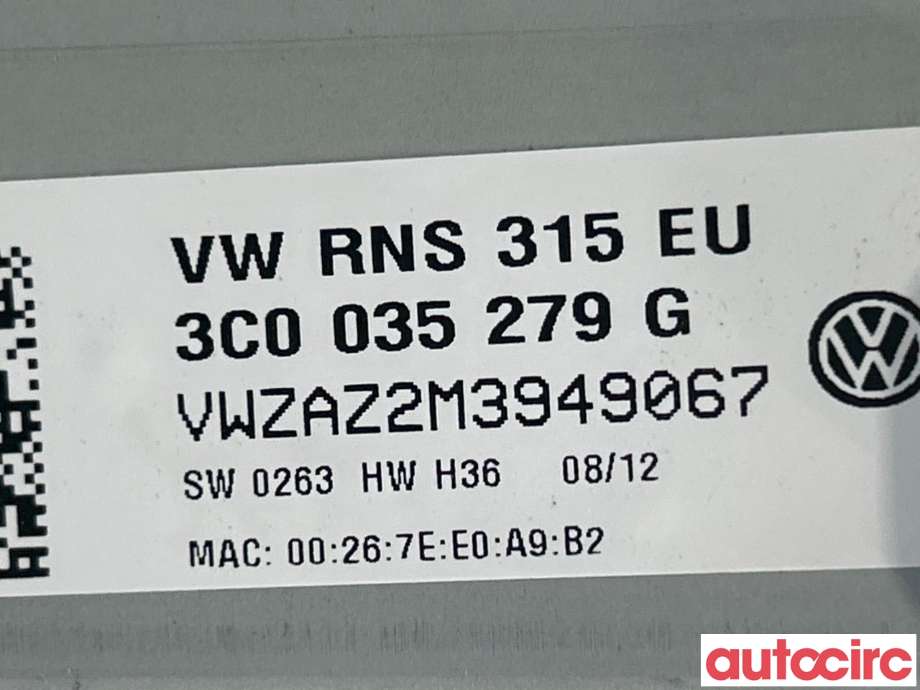 Bilstereo navigasjon til VW Tiguan 2011-2016 (Type I, Fase 2) (VOLKSWAGEN|3C0035279GX||3C0035279G)