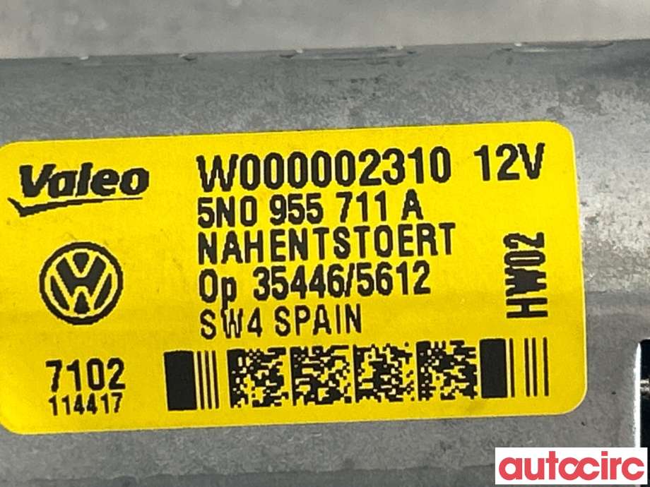 Viskermotor bakrute til VW Tiguan 2011-2016 (Type I, Fase 2) (VOLKSWAGEN|5N0955711B||5N0955711A)