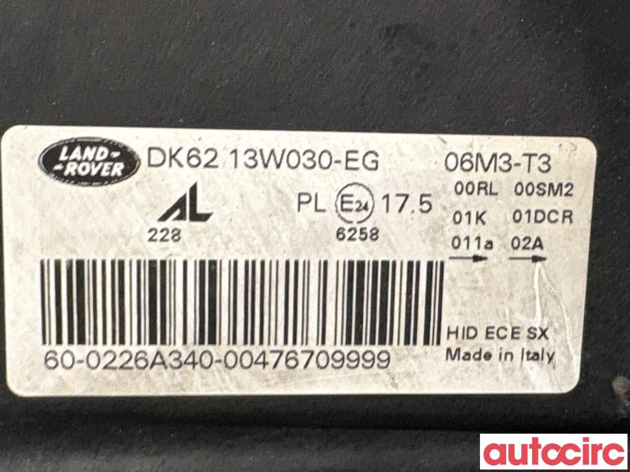 Frontlykt venstre halogen til Land Rover Range Rover 2013-->> (Type IV)  (LAND-ROVER|LR057278|06M3-T3|LR090488)