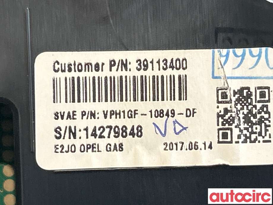 Instrumentpanel til Opel Insignia B 2017-->> (OPEL|39113400|)