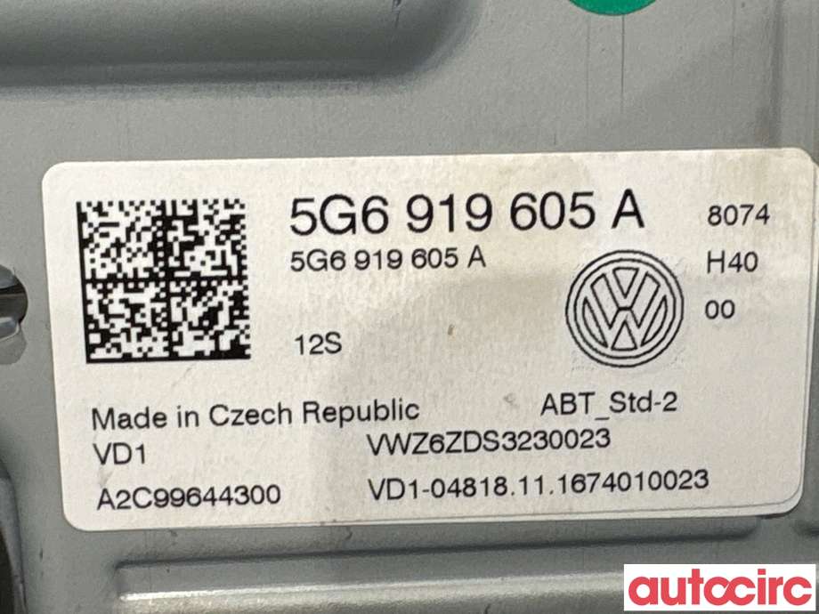 Multimedia display (MCU - Media Controller Unit) til VW Golf VII 2017-2020 (Fase 2)  (VOLKSWAGEN|5G6919605A|A2C99644300|5NN919605A)
