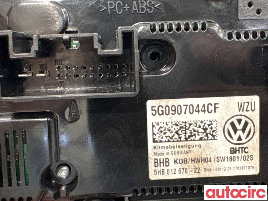 Varmeapparat betjening til VW Golf VII 2017-2020 (Fase 2)  (5G0907044CF|5HB012670-22|)