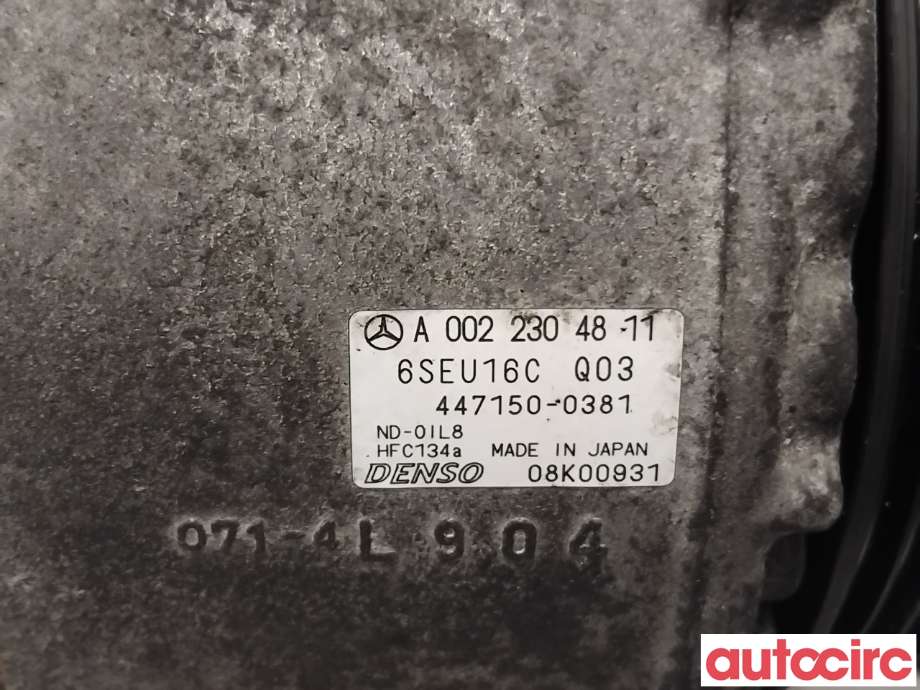 Aircondition kompressor til Mercedes B-Klasse 2008-2011 (Fase 2) (W245) (W245) (MERCEDES|A0022304811|447150-0381)