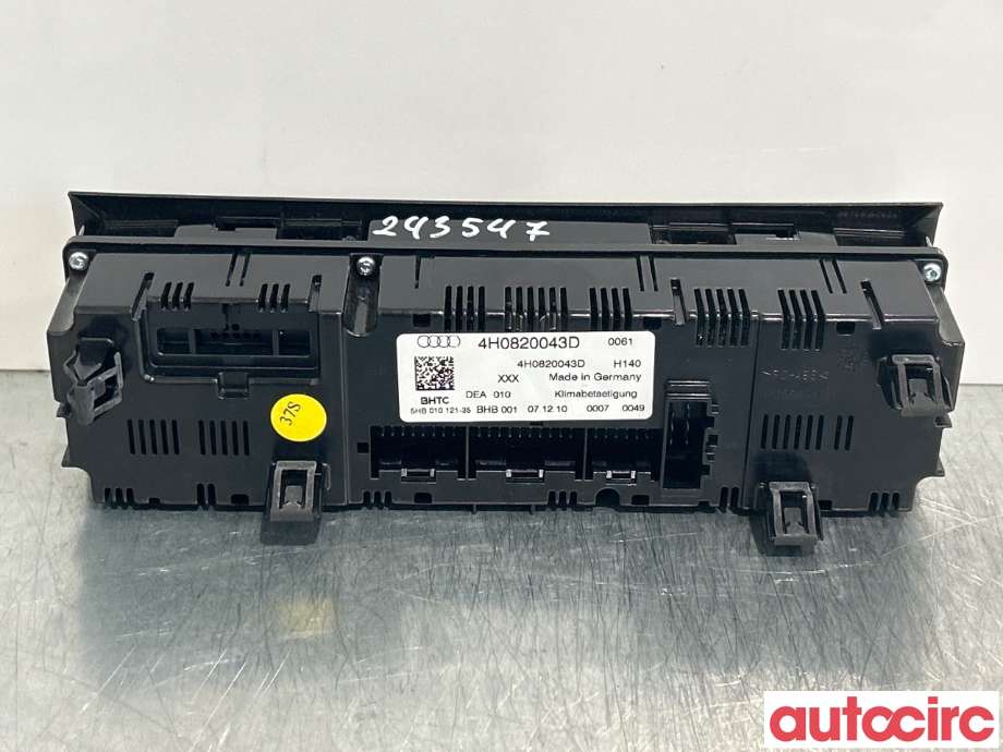 Varmeapparat betjening til Audi A8 2010-2013 (Type III, Fase 1)  (AUDI|4H0820043G||4H0820043D)