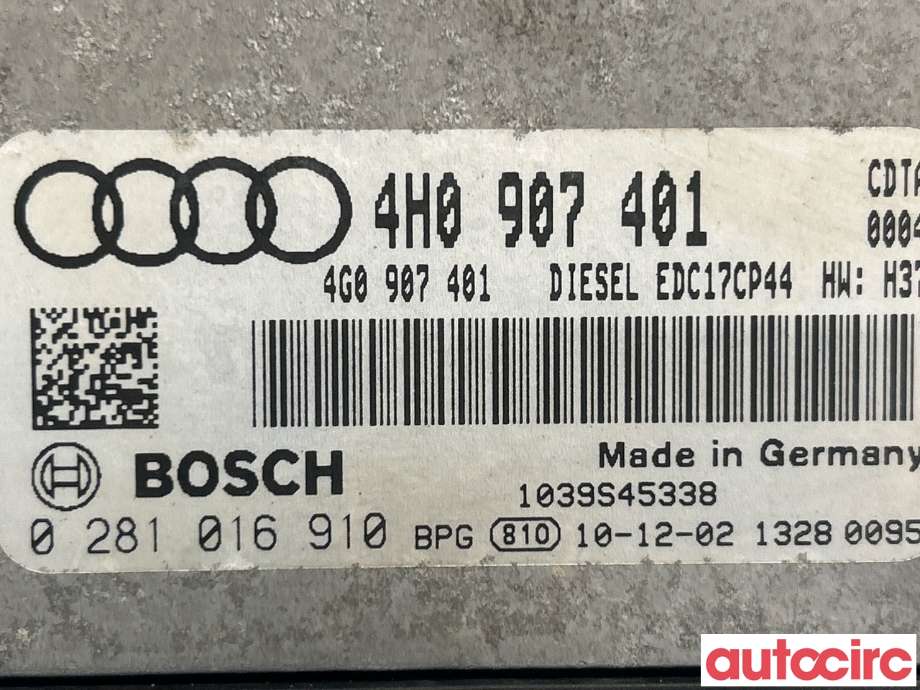 Styreenhet motor til Audi A8 2010-2013 (Type III, Fase 1)  (AUDI|4H0997401||4H0907401)