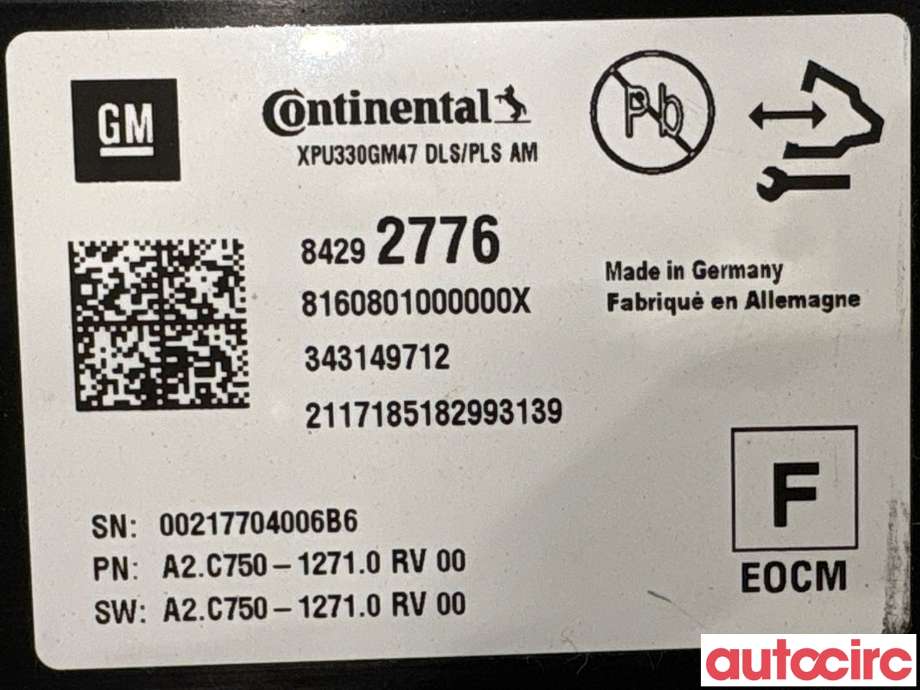 Styreenhet diverse til Opel Insignia B 2017-->>  (84218070|A2C750-12710|)