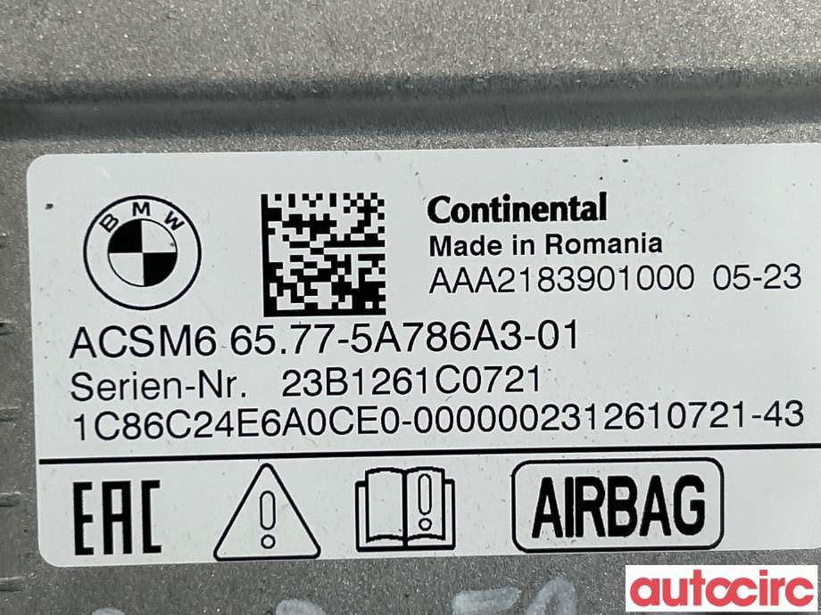Airbag elektronikk til BMW X1 2022-->> (U11) (U11) (BMW|65775BA2577||65775A786A3)