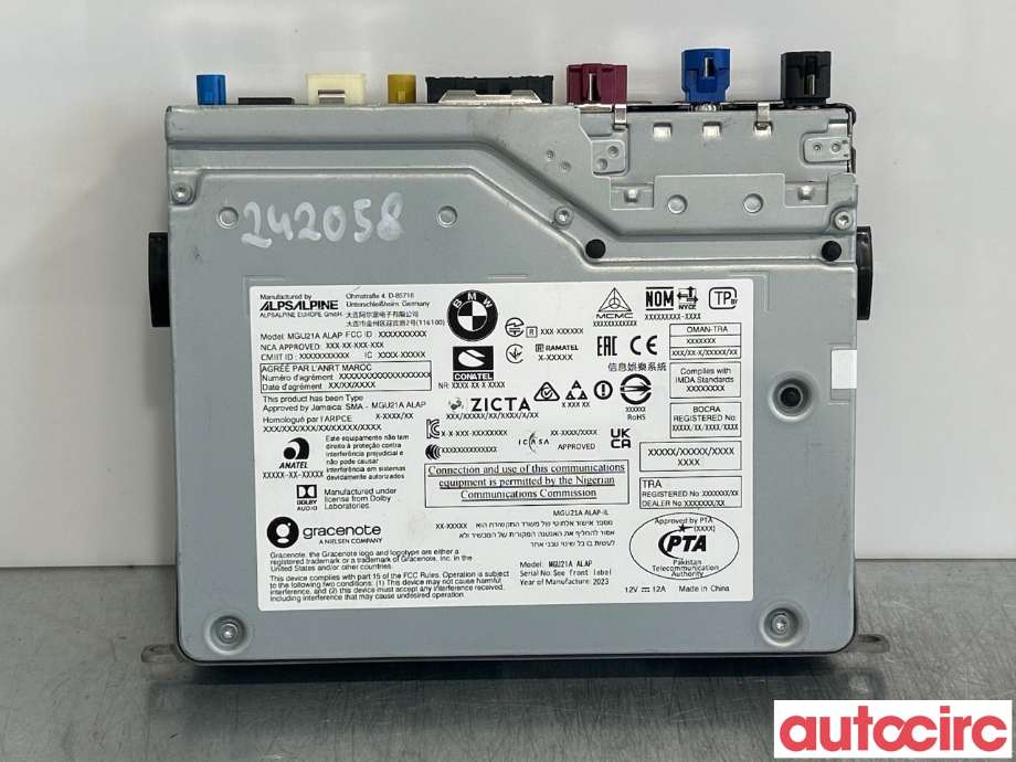 Bilstereo diverse til BMW X1, 2022-->> (U11) (U11) (BMW|65125B323A2)