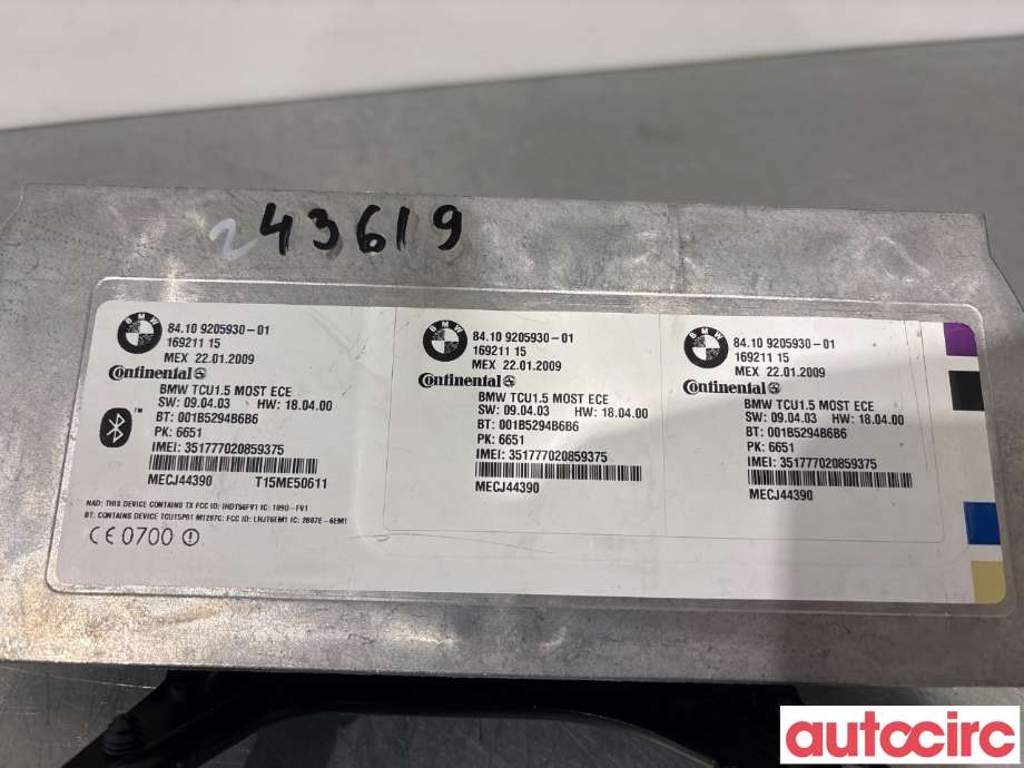 Styreenhet bluetooth til BMW 7-Serie 2009-2015 (F01/F02/F03/F04) (F01/F02/F03/F04) (BMW|84109231093||84109205930)