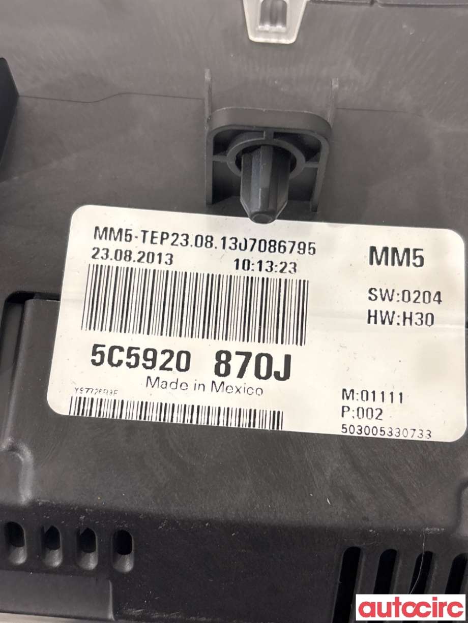 Instrumentpanel til VW Beetle 2011-2018 (Type II) (VOLKSWAGEN|5C5920870J|)