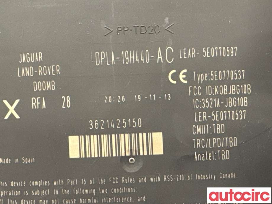 Styreenhet nøkkelfri/keyless til Land Rover Range Rover 2013-->> (Type IV) (LAND-ROVER|LR052871|DPLA-19H440-AC|LR071651)
