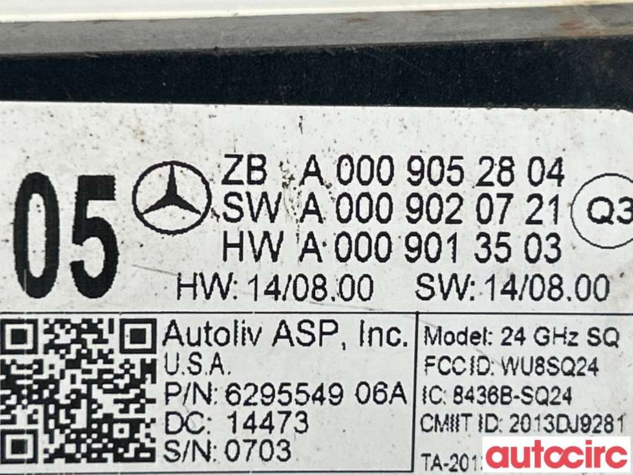 Sensor radar til Mercedes C-Klasse 2014-2018 (Fase 1) (W205) (W205) (MERCEDES|A0009054907||A0009052804)