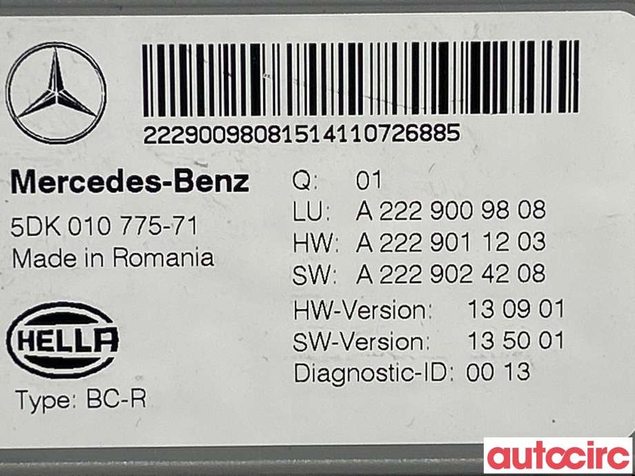 Styreenhet diverse til Mercedes C-Klasse 2014-2018 (Fase 1) (W205) (W205) (MERCEDES|A2229008404||A2229009808)