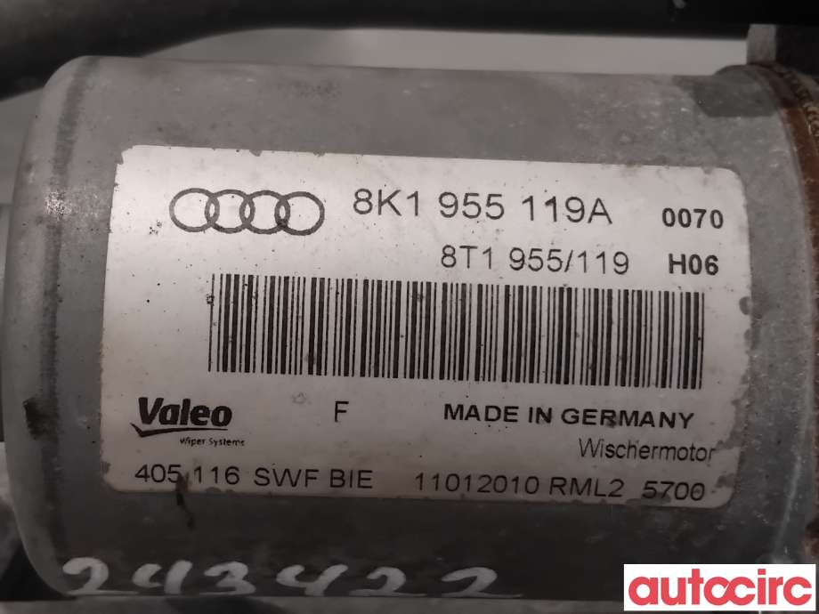 Viskermotor frontrute til Audi A4 2007-2014 (Type IV) (B8) (B8) (AUDI|8K1955023C|405116|8K1955023E)