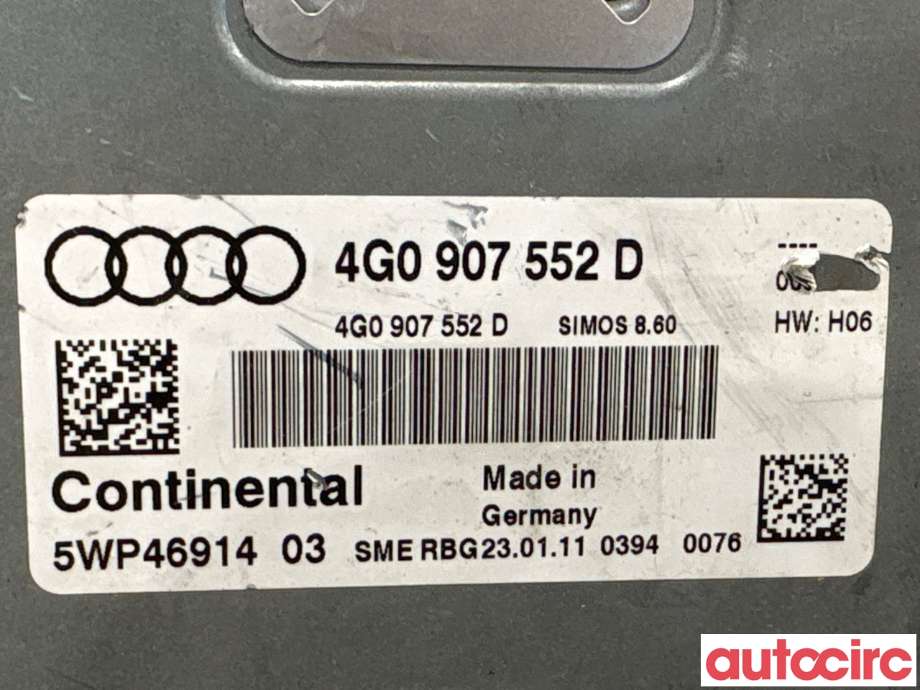 Styreenhet motor til Audi A7 2010-2014 (Type I, Fase 1) (AUDI|4G0907552F|5WP46914|4G0907552D)
