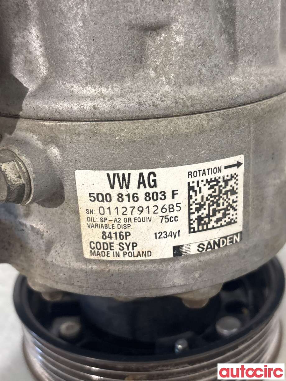 Aircondition kompressor til VW Golf VII 2017-2020 (Fase 2) (VOLKSWAGEN|5Q0816803D||5Q0816803F)