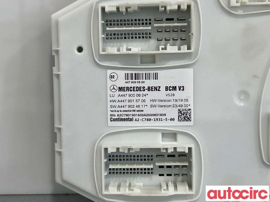 Styreenhet comfort (BCM) til Mercedes Vito/Viano 2010-2014 (Fase 2) (W639) (W639) (MERCEDES|A4479000624|)