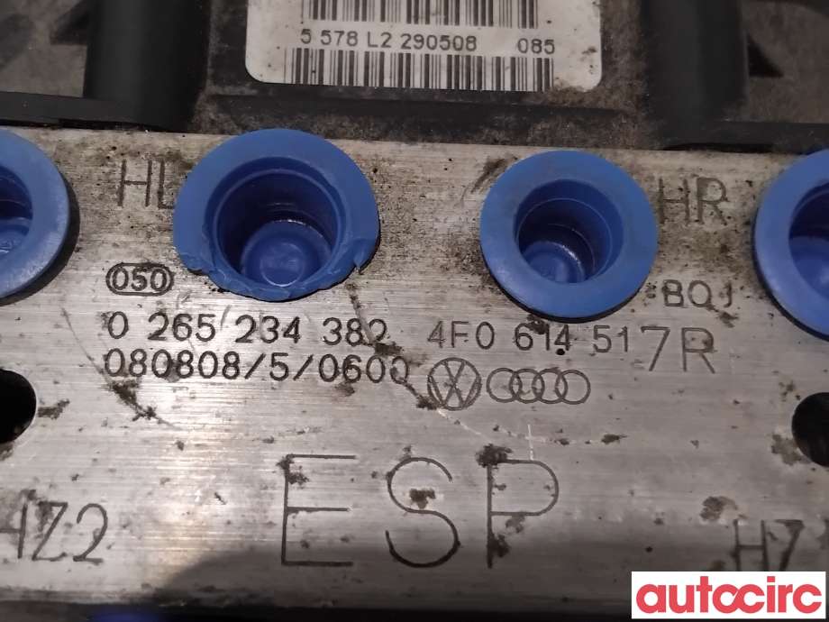 ABS sentral til Audi A6, Allroad 2008-2011 (Type II, Fase 2) (C6) (C6) (AUDI|4F0614517S|0265234382|4F0614517R)