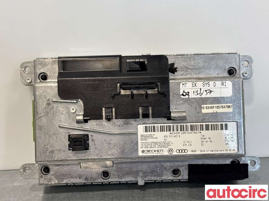 Instrument kjørecomputer til Audi A6 2005-2008 (Type III, Fase 1) (C6) (C6) (AUDI|8T0919603C|BE6349|8T0919603B)