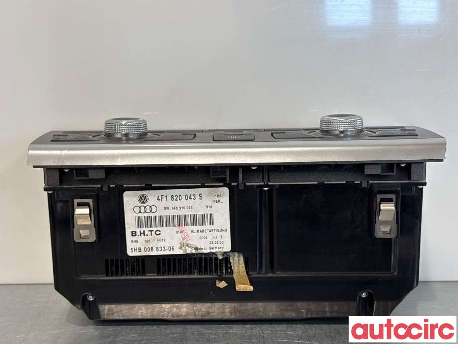 Varmeapparat betjening til Audi A6 2005-2008 (Type III, Fase 1) (C6) (C6) (AUDI|4F1820043AJ|5HB008833-06|4F1820043S)