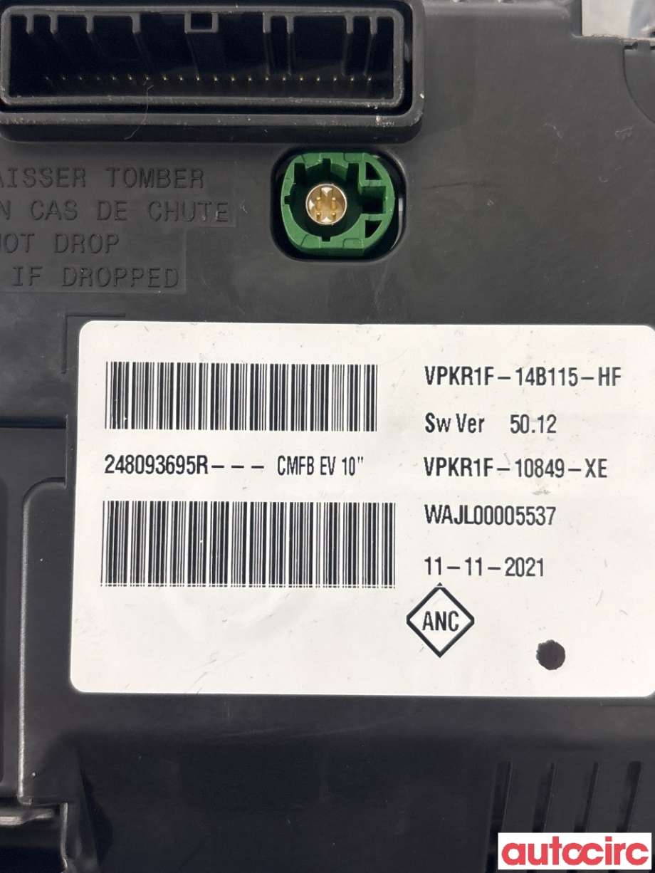 Instrumentpanel til Renault Zoe 2013-2019 (Fase 1) (RENAULT|248093695R|)