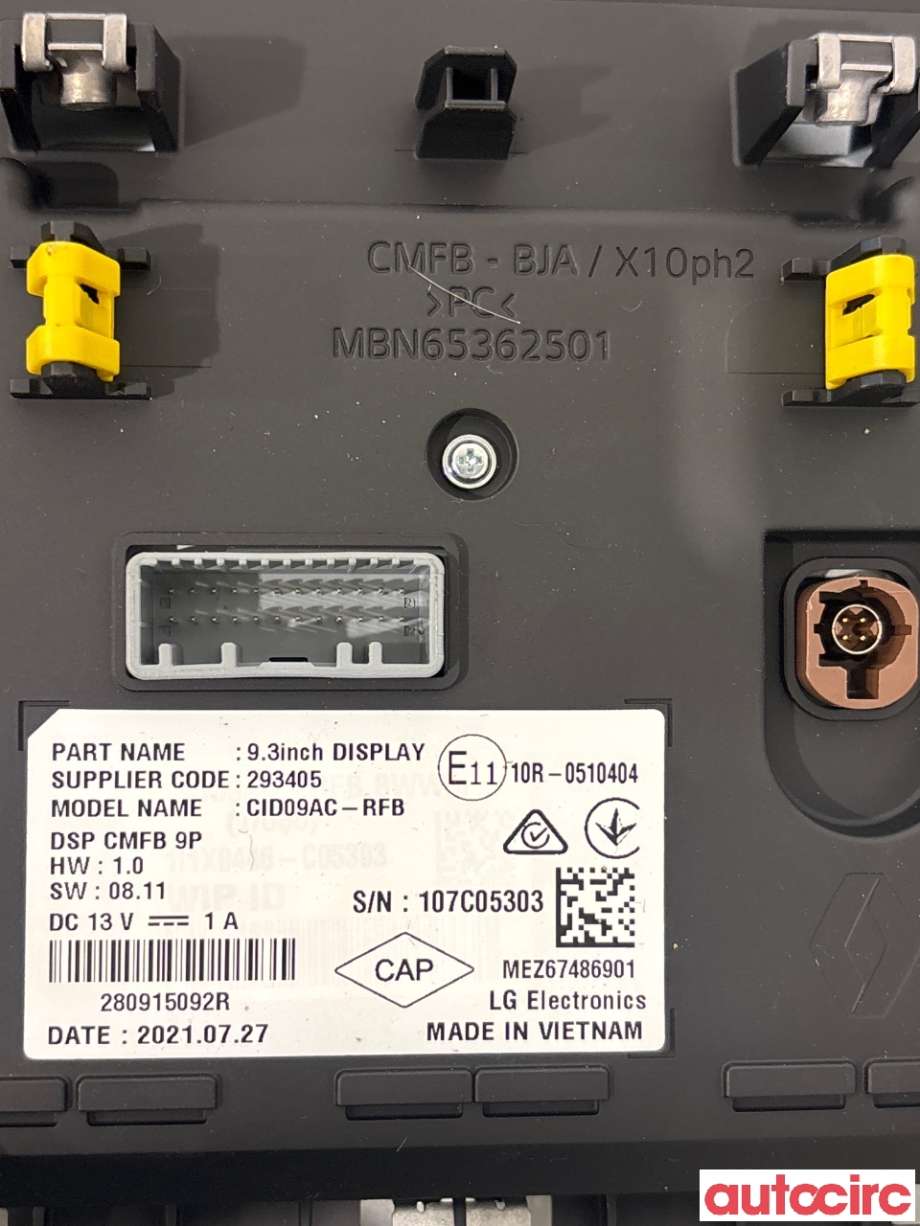 Instrument kjørecomputer til Renault Zoe 2013-2019 (Fase 1)  (RENAULT|280915092R|)