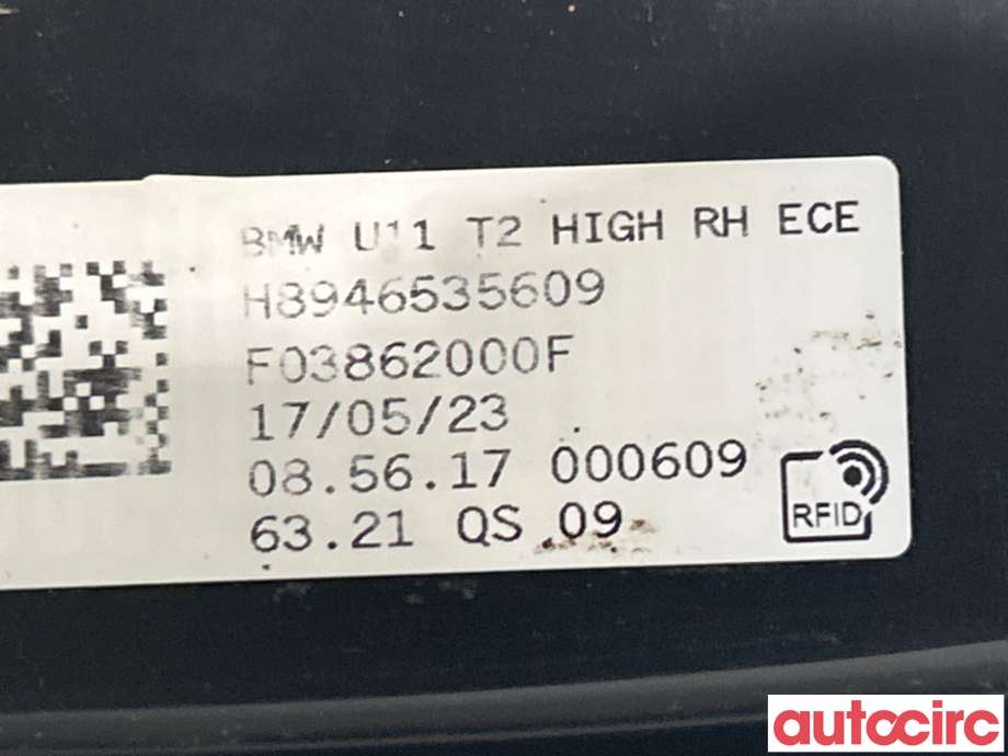 Baklykt høyre indre til BMW X1 2022-->> (U11) (U11) (BMW|63219465356||H8946535609)