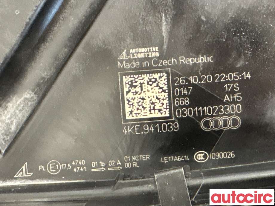 Frontlykt venstre halogen til Audi e-tron 2018-->> (AUDI|4KE941781||4KE941039)