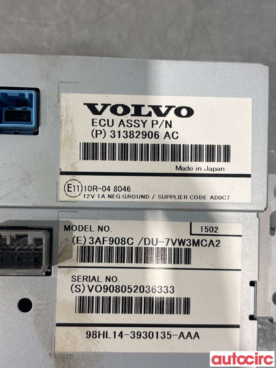 Multimedia display (MCU - Media Controller Unit) til Volvo V70 2014-2016 (Type III, Fase 2)  (VOLVO|36011331||31382906)