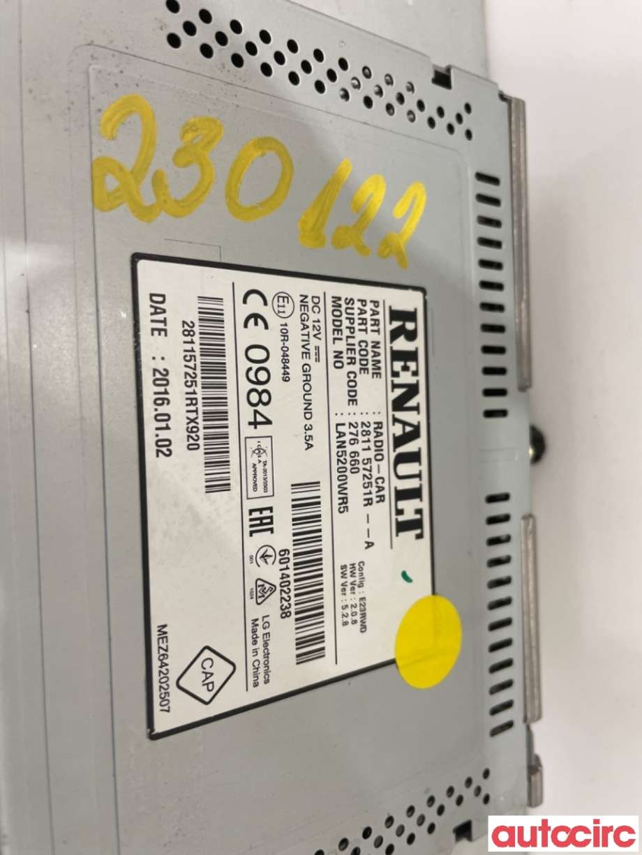 Bilstereo til Opel Vivaro B 2014-2019  (OPEL|93459122|281157251R|93462824)
