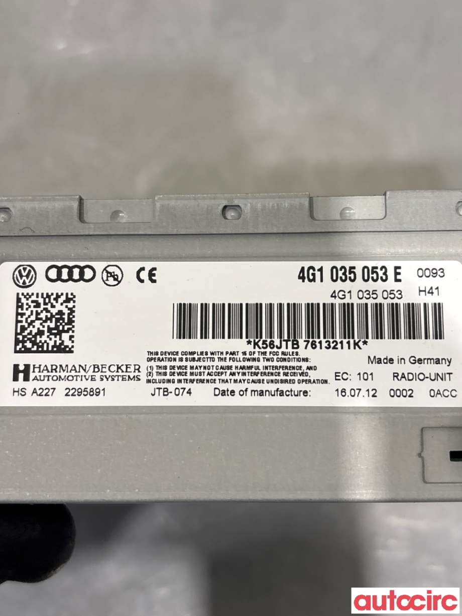 Bilstereo til Audi A6, Allroad 2012-2014 (Type III, Fase 1) (C7) (C7) (AUDI|4G1035053E|)