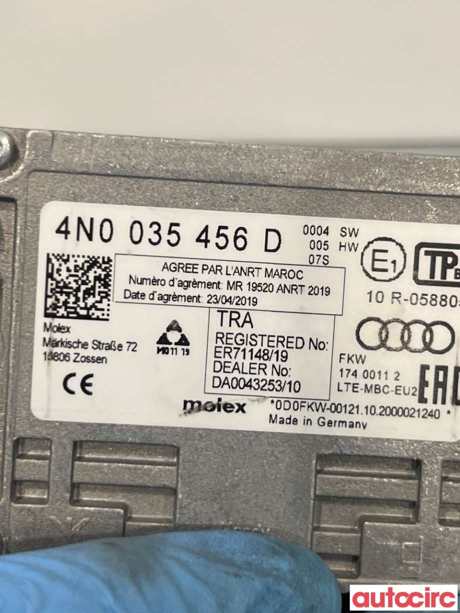 Antenne forsterker til Audi e-tron 2018-->>  (AUDI|NO NUMBER||4N0035456D)
