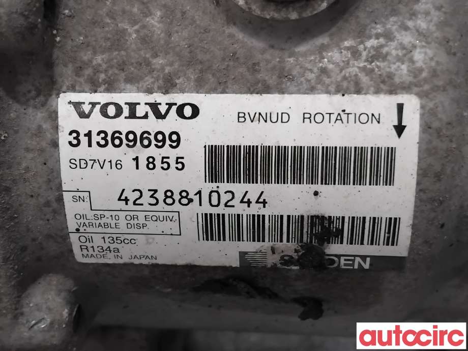 Aircondition kompressor til Volvo V60/V60 CC 2013-2018 (Type I, Fase 2) (VOLVO|36002867|SD7V161855|31369699)
