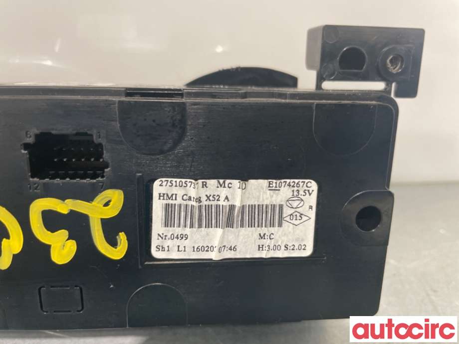 Varmeapparat betjening til Opel Vivaro B 2014-2019  (OPEL|93459407||275105737R)