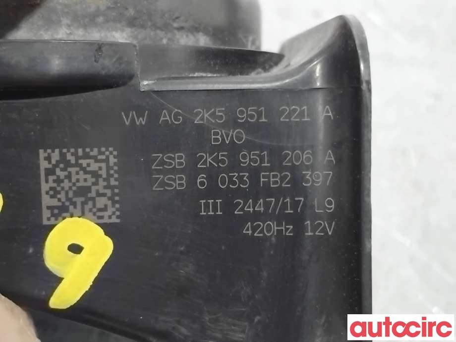 Horn/signalhorn til VW Caddy 2015-2020 (Type III, Fase 3)  (2K5951221A|)