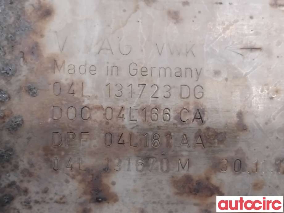 Partikkelfilter til VW Caddy 2015-2020 (Type III, Fase 3)  (04L131671PX|04L181AA|)