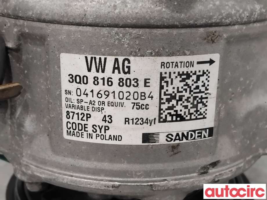Aircondition kompressor til VW T-Cross 2019-->>  (VOLKSWAGEN|3Q0816803D|8712|3Q0816803E)
