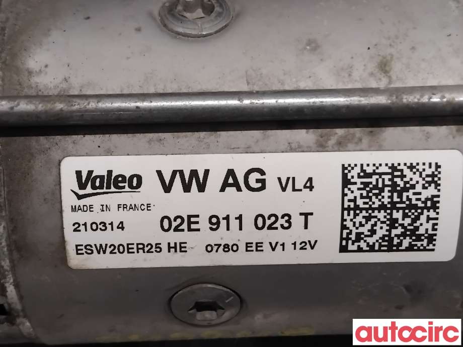 Starter diesel til Škoda Octavia 2013-2016 (Type III, Fase 1)  (SKODA|02E911023TX|ESW20ER25HE|02E911022CX)