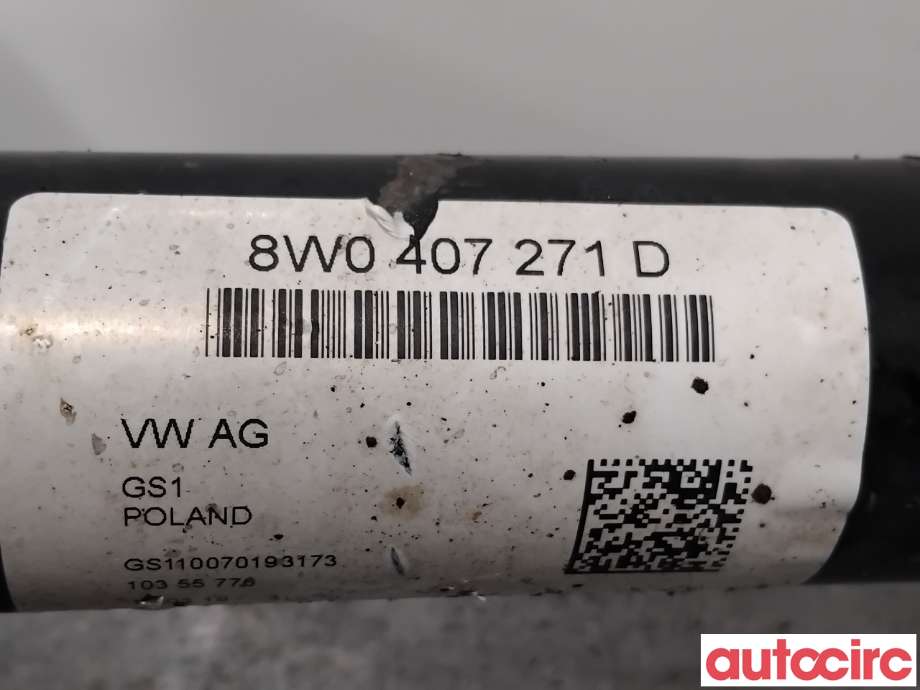 Drivaksel venstre foran til Audi A4 2015-2019 (Type V, Fase 1) (B9) (B9) (AUDI|8W0407271D||8W0407271L)