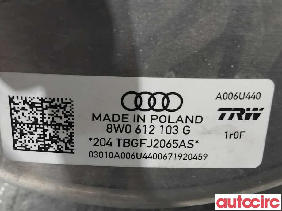Bremsekraft-forsterker til Audi A4 2015-2019 (Type V, Fase 1) (B9) (B9) (AUDI|8W0612107|8W0612103G|8W0612107C)